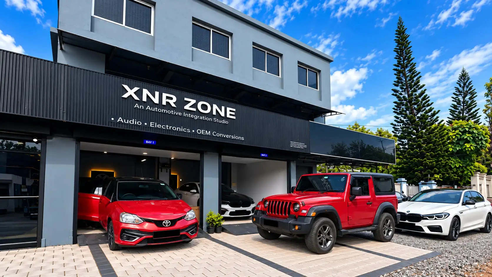XNR ZONE automotive integration studio frontage